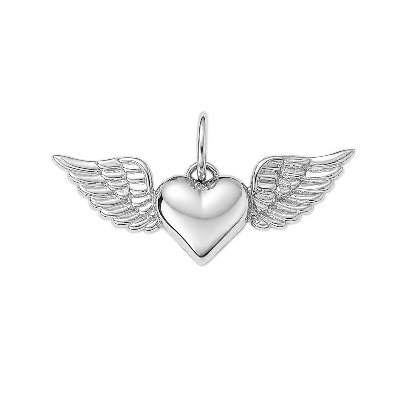 14K Gold Flying Heart Charm Pendant