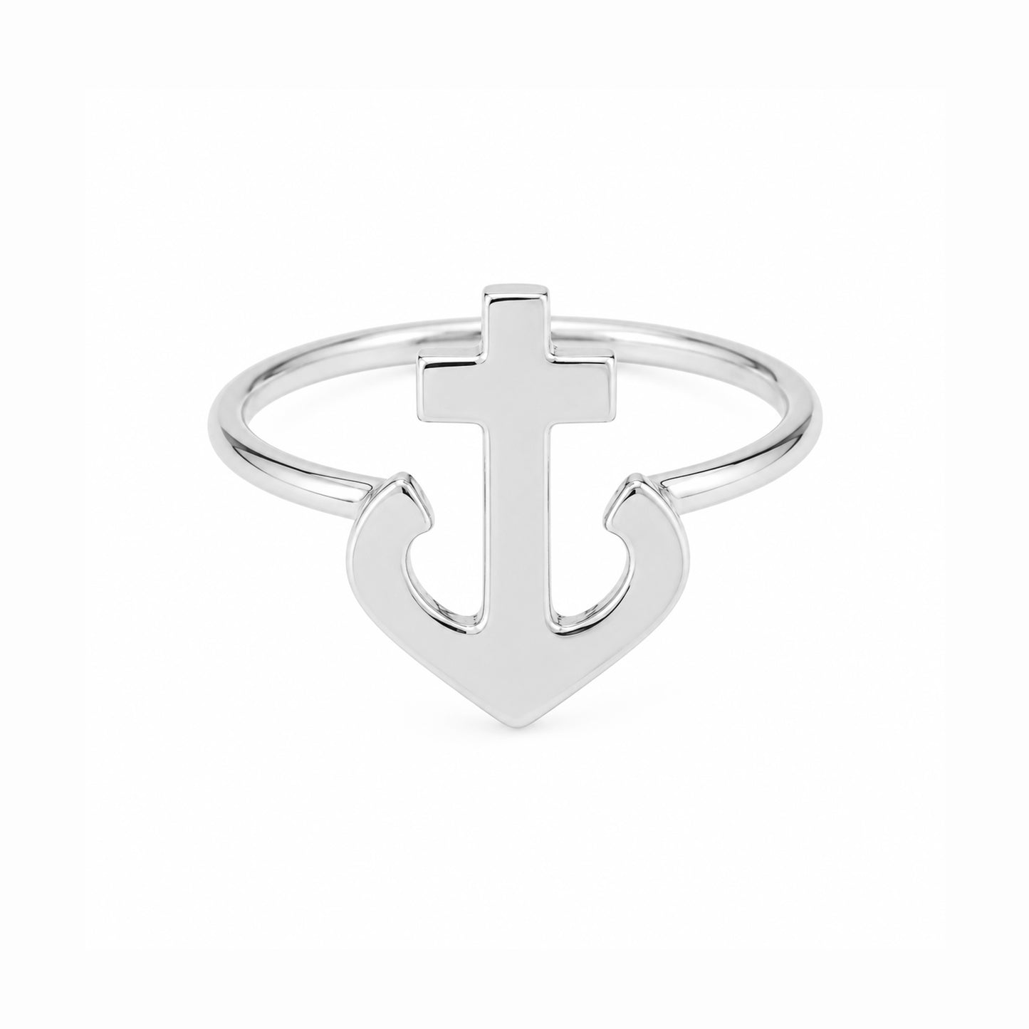 14K Gold Anchor Ring