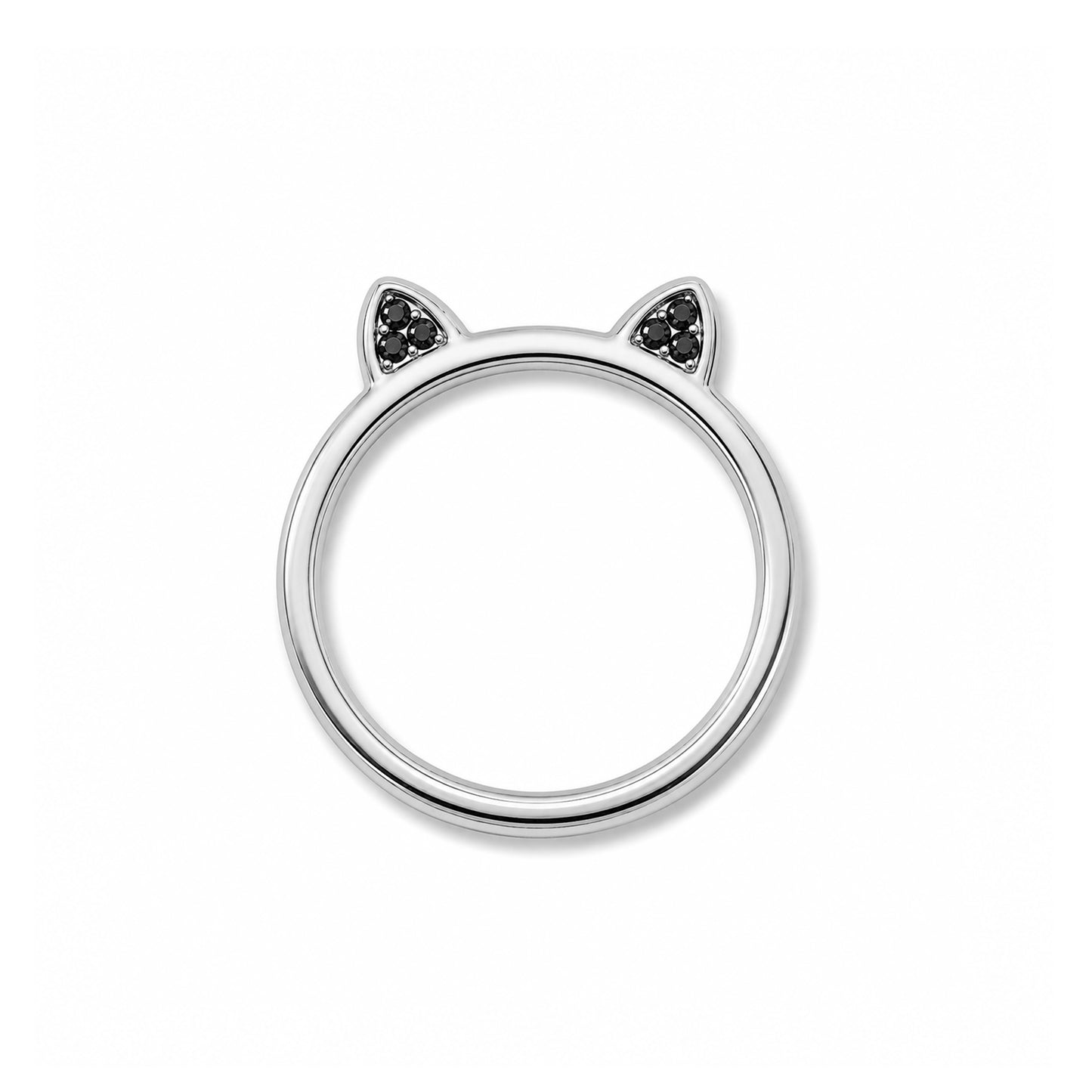 14K Gold Pavé Black Diamond Kitty Ring