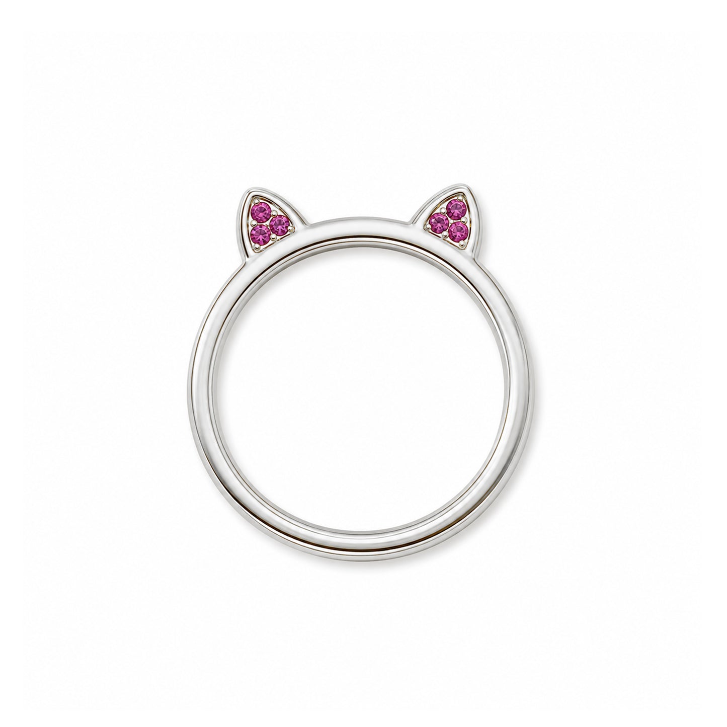 14K Gold Pavé Pink Sapphire Kitty Ring