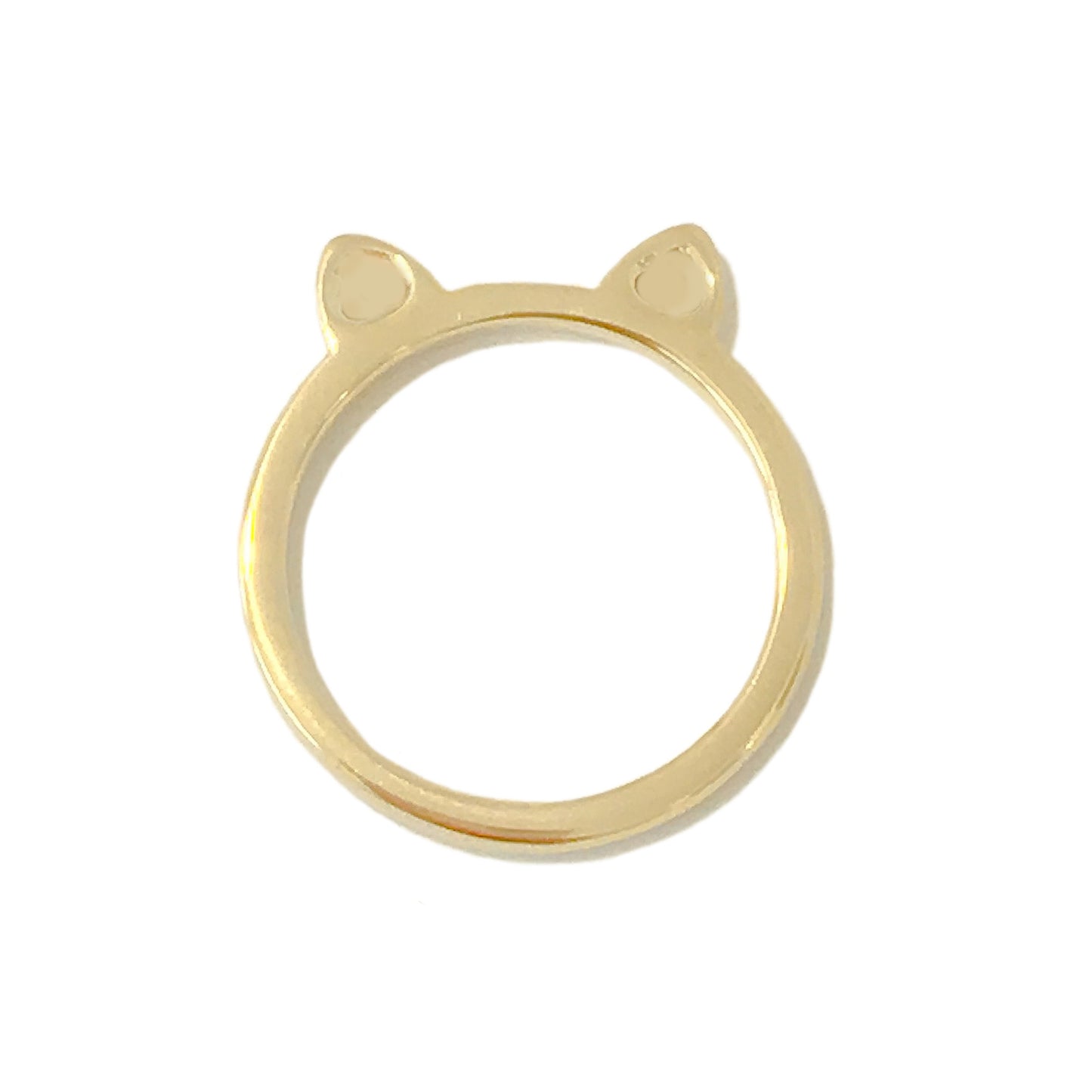14K Gold Kitty Cat Ears Ring