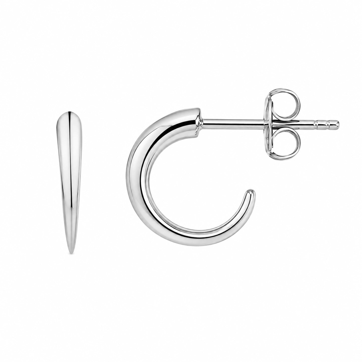 14K Gold Clawed Hoop Stud Earrings