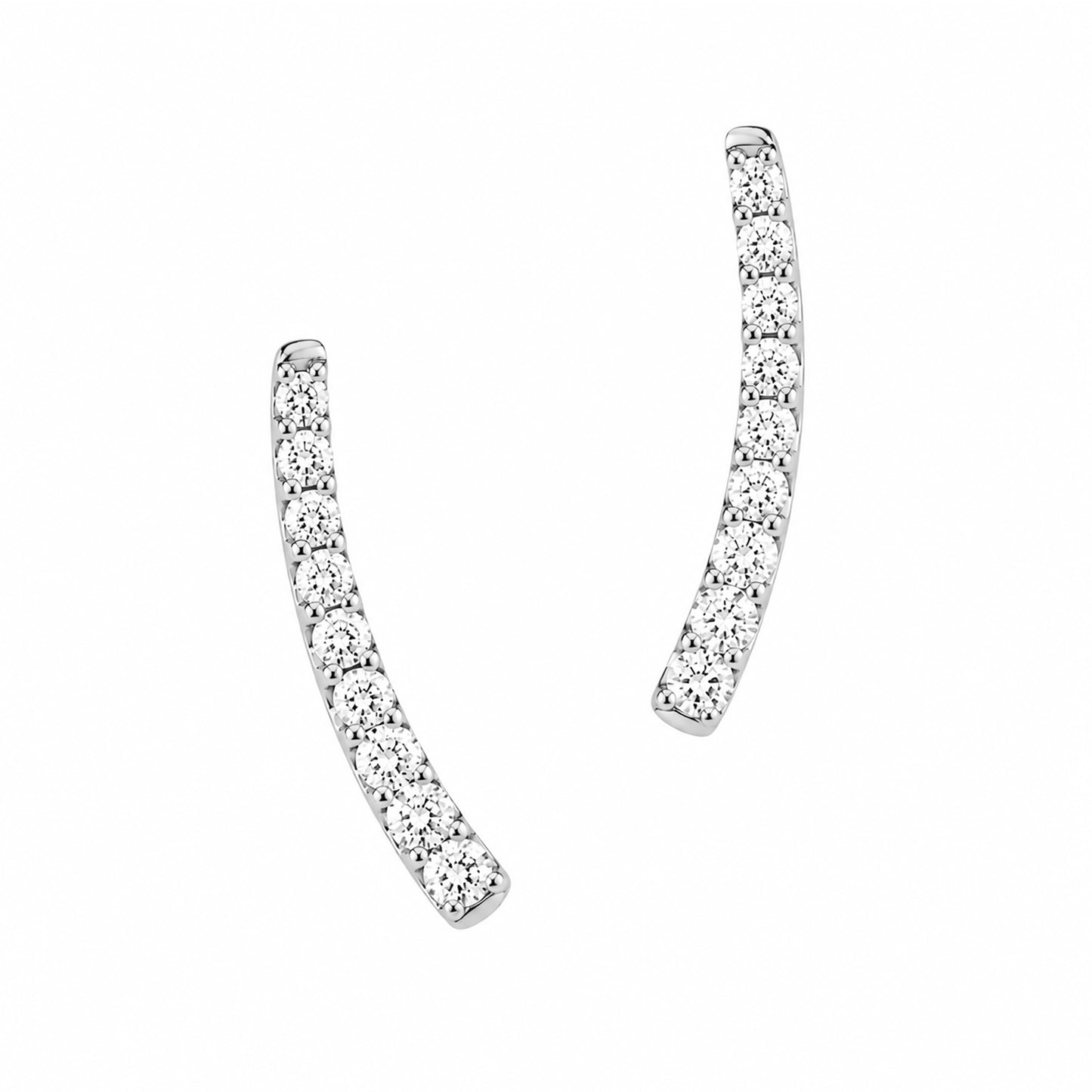 14K Gold Diamond Climber Arch Earrings