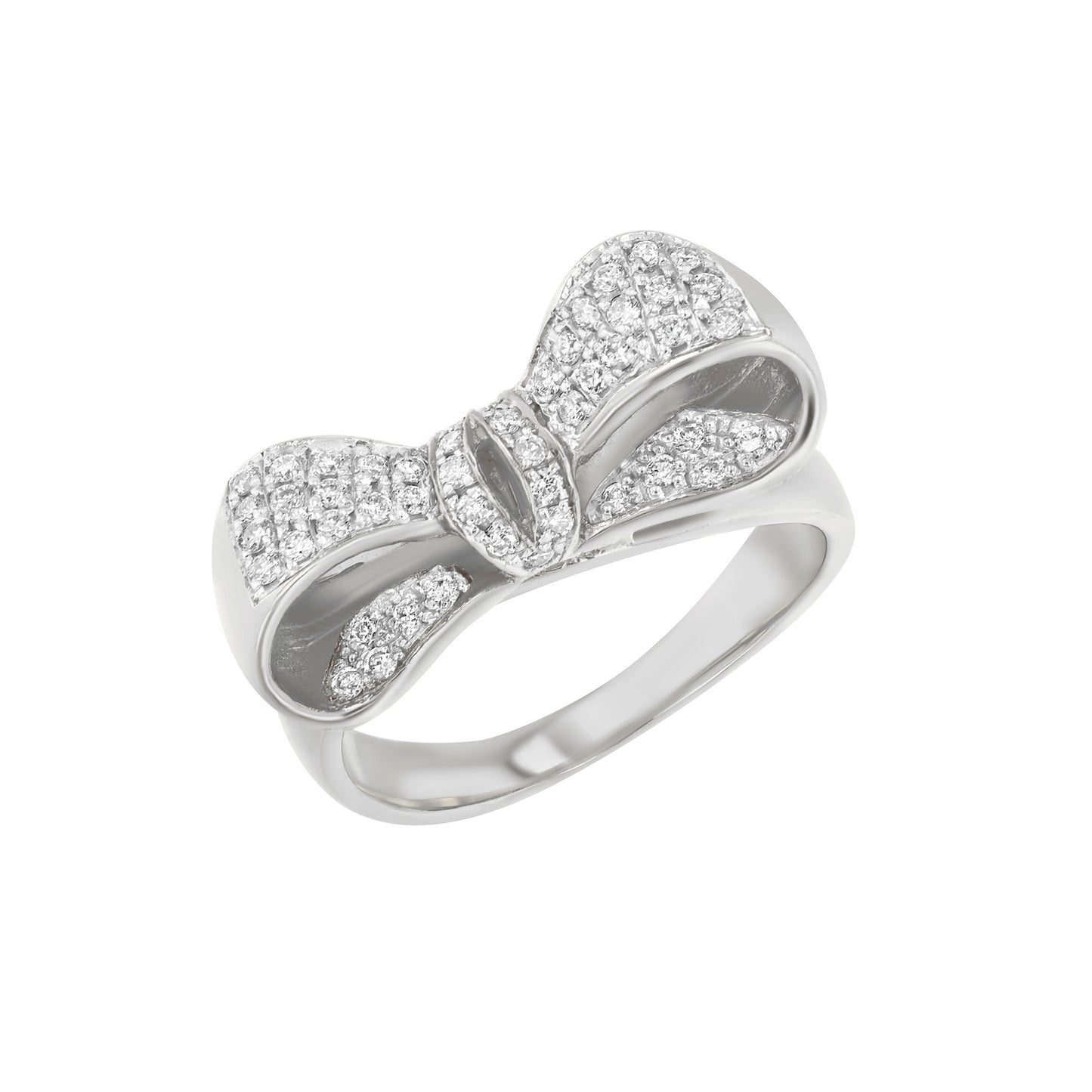 14K Gold Diamond Pavé Bow Ring