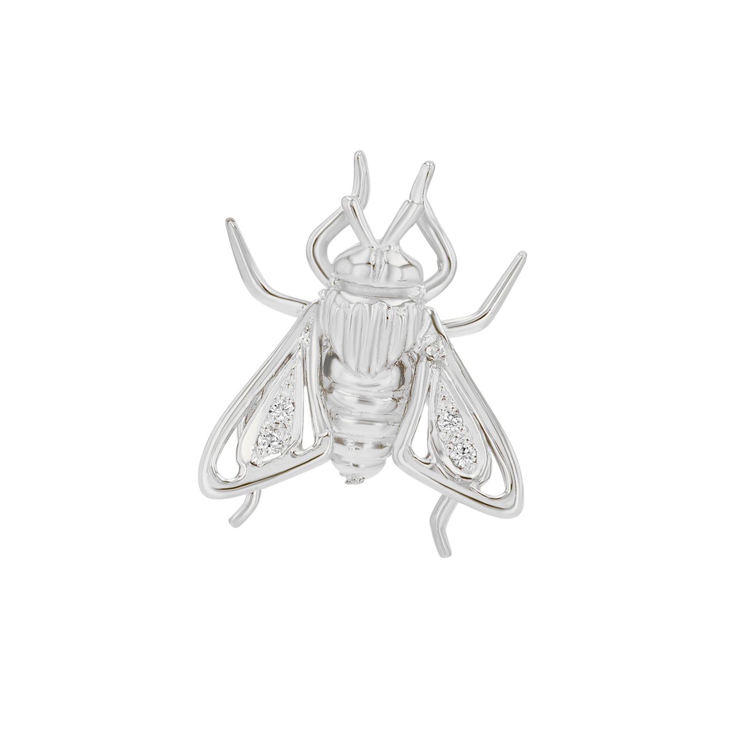 14K Gold Diamond Fly Pin