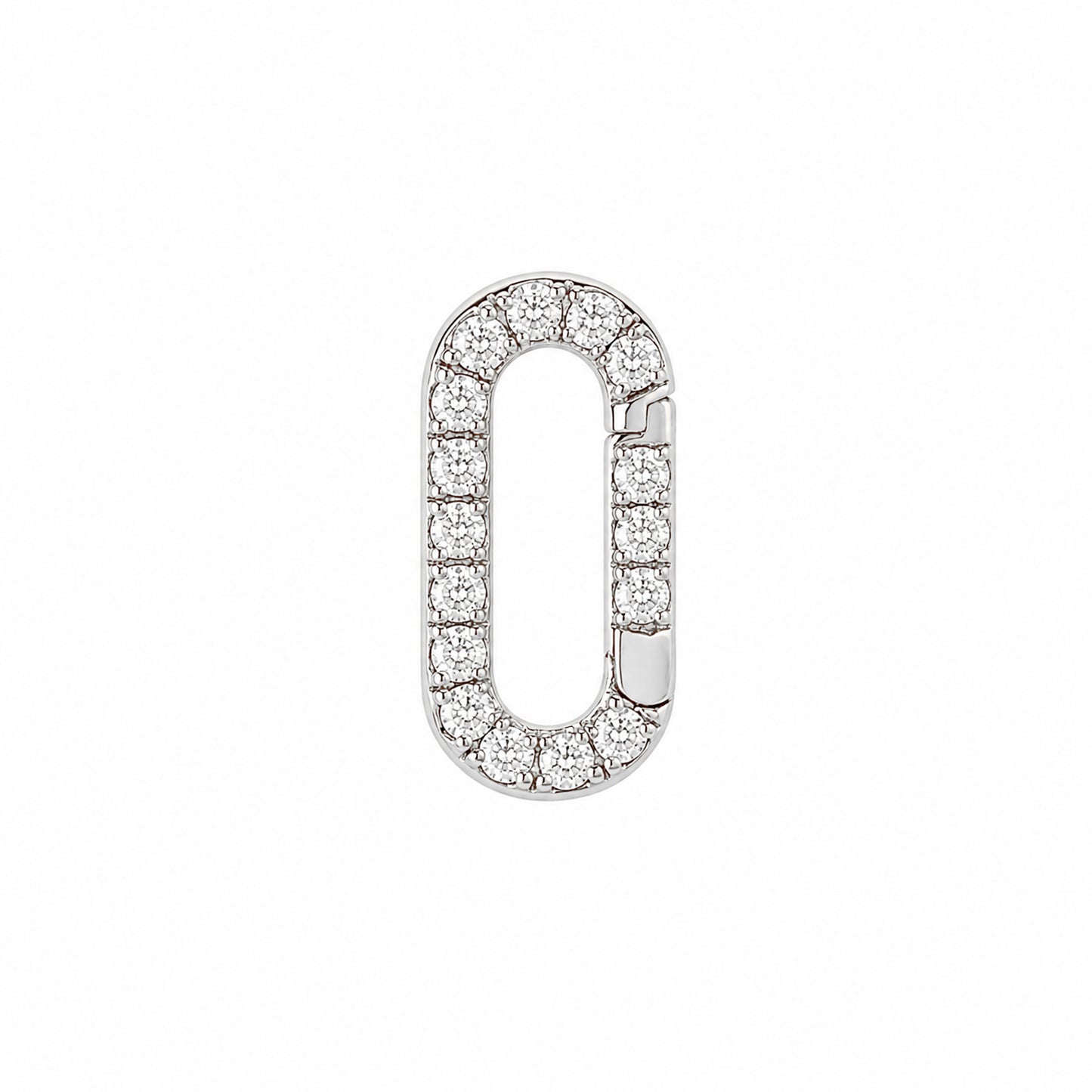 14K Gold Diamond Elongated Oval Charm Enhancer ~ Small Size