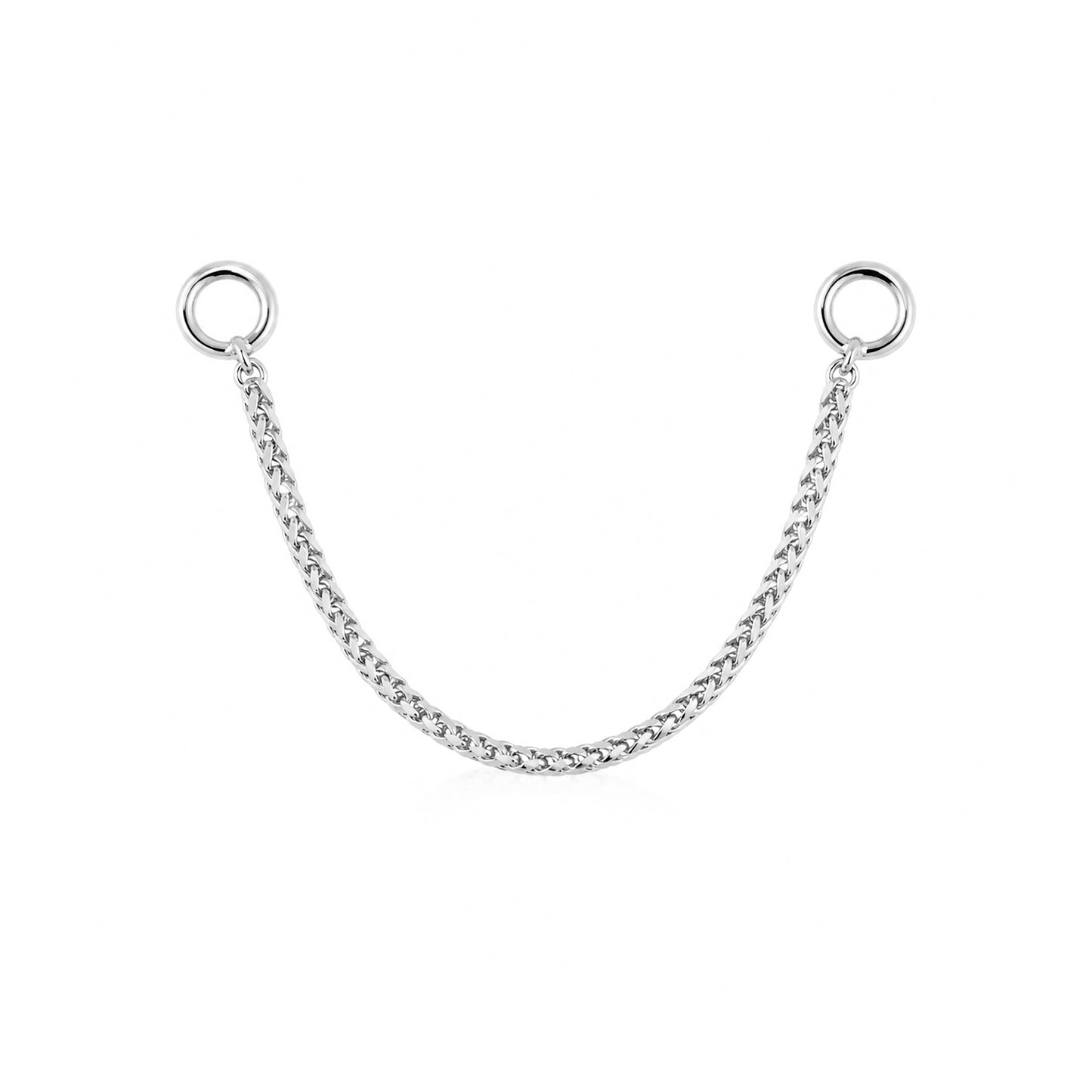 14K Gold Dangle Wheat Chain Earring Jacket