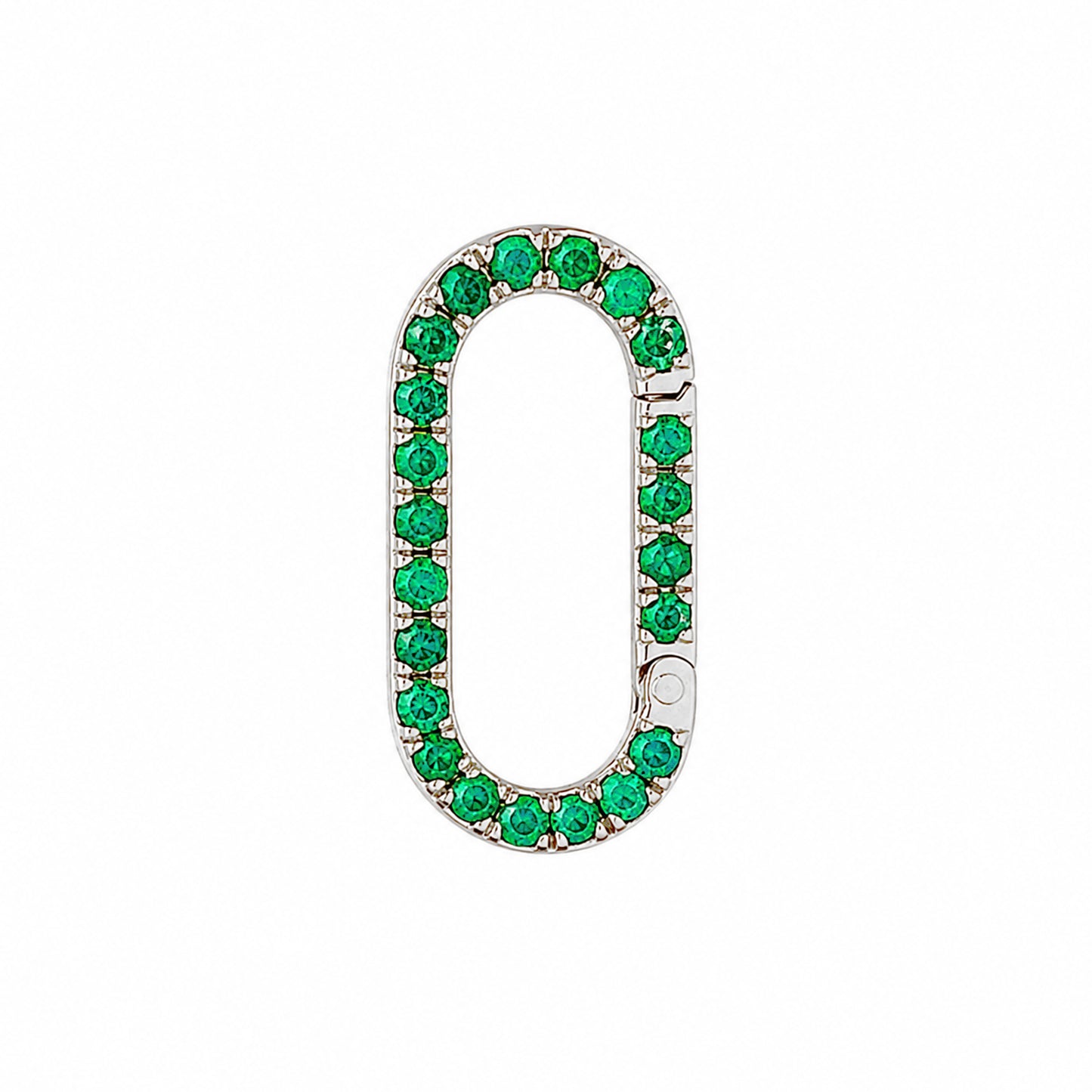 14K Gold Emerald Elongated Oval Charm Enhancer ~ Large Size