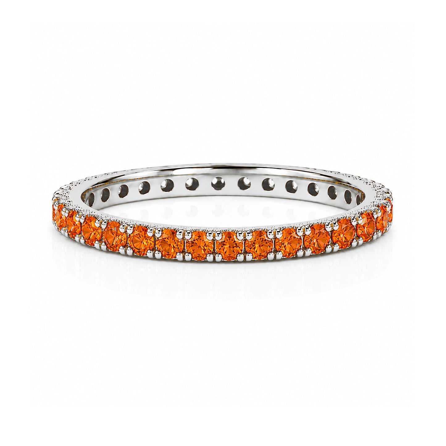 14K Gold Pavé Orange Sapphire Full Eternity Band