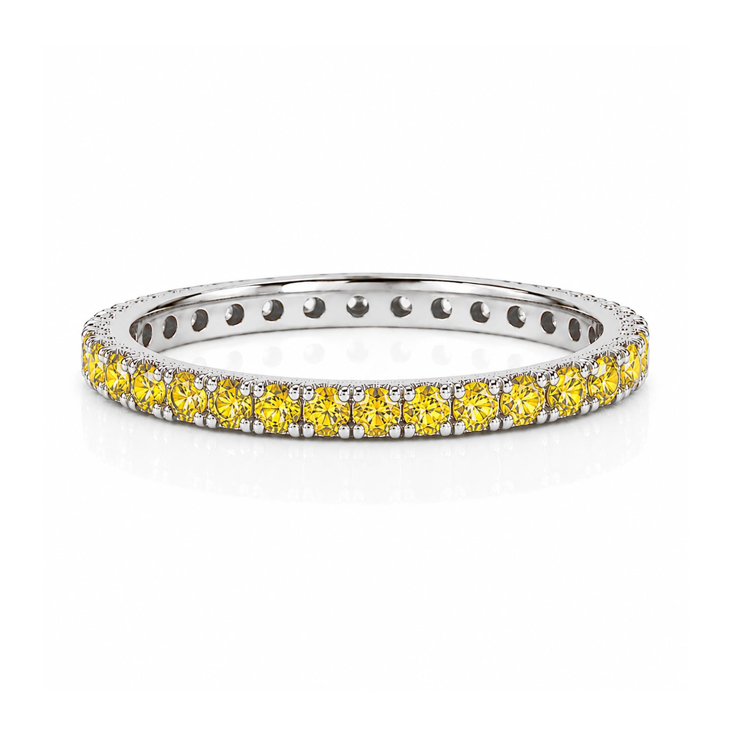 14K Gold Pavé Yellow Sapphire Full Eternity Band