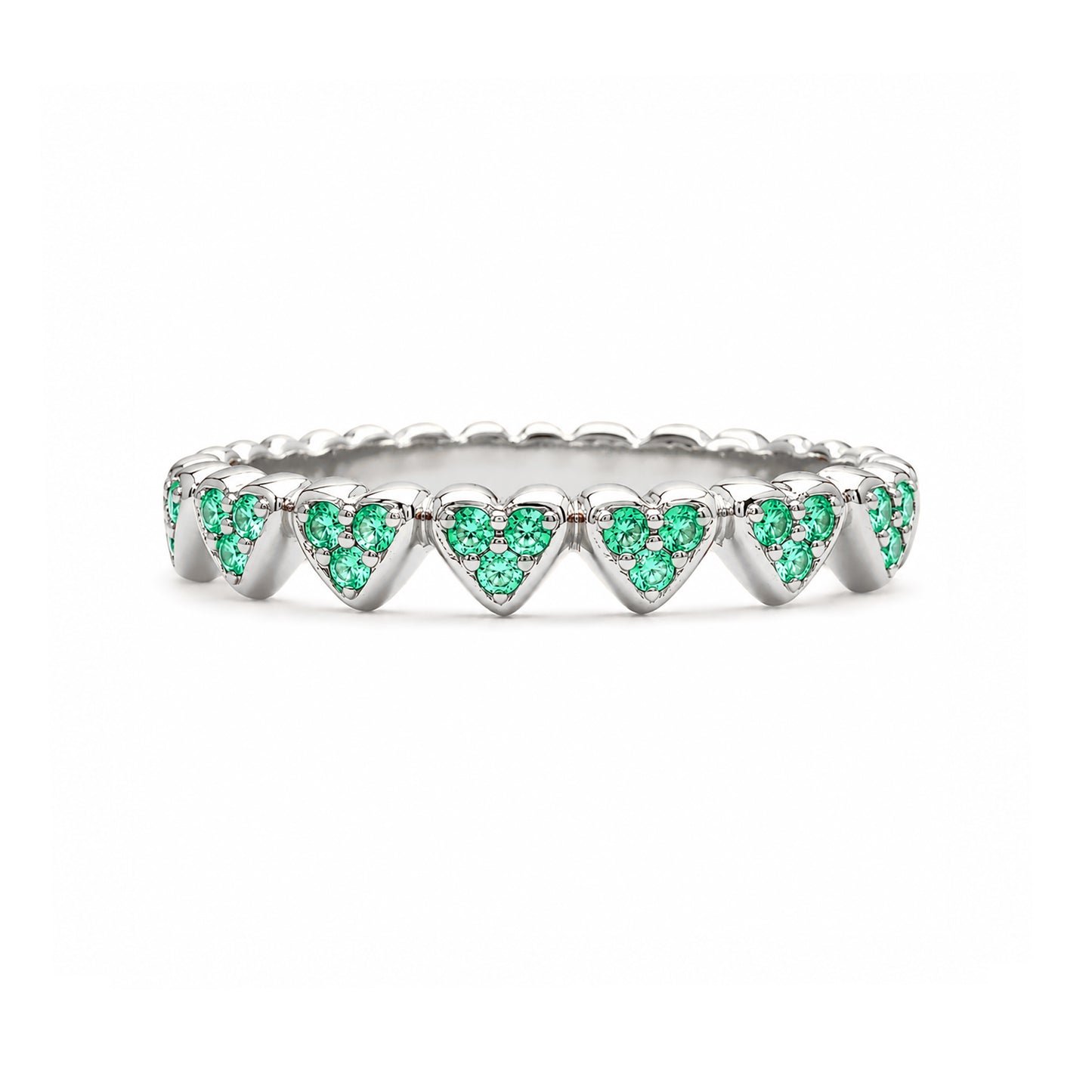 14K Gold Emerald Eternal Heart Ring
