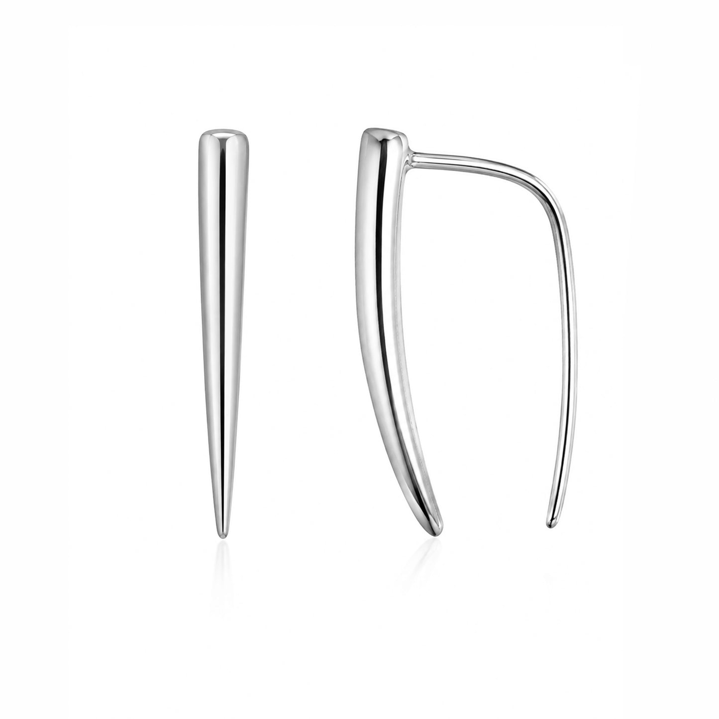 14K Gold Ear Hugger Thorn Earrings, Small Size
