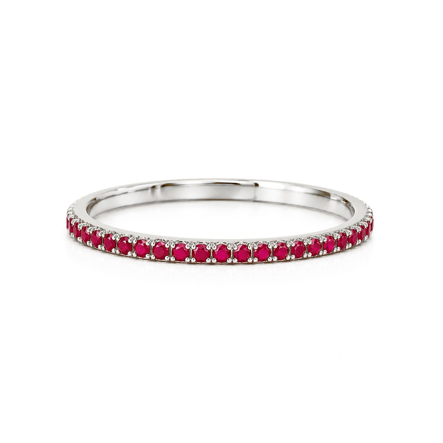 14K Gold Micro Pavé Ruby Gemstone Full Eternity Band