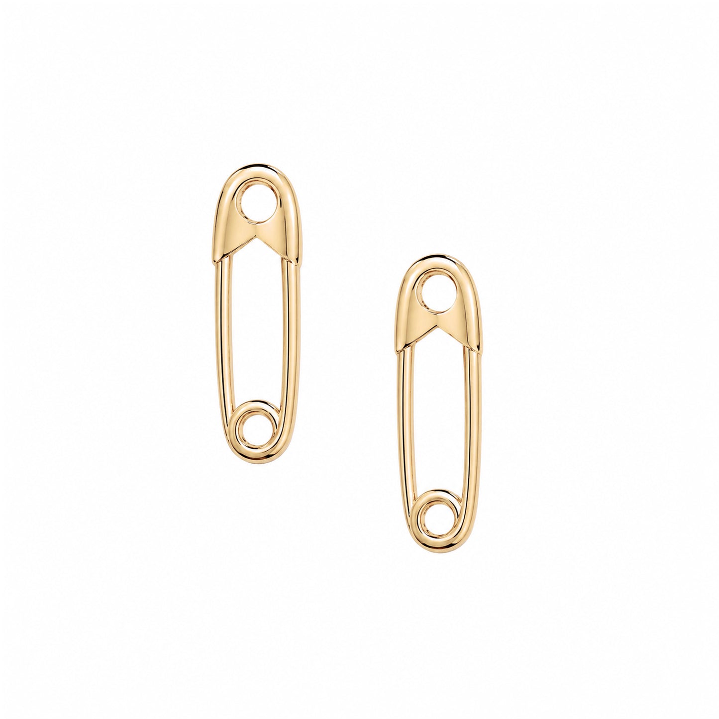 14K Gold Safety Pin Stud Earring