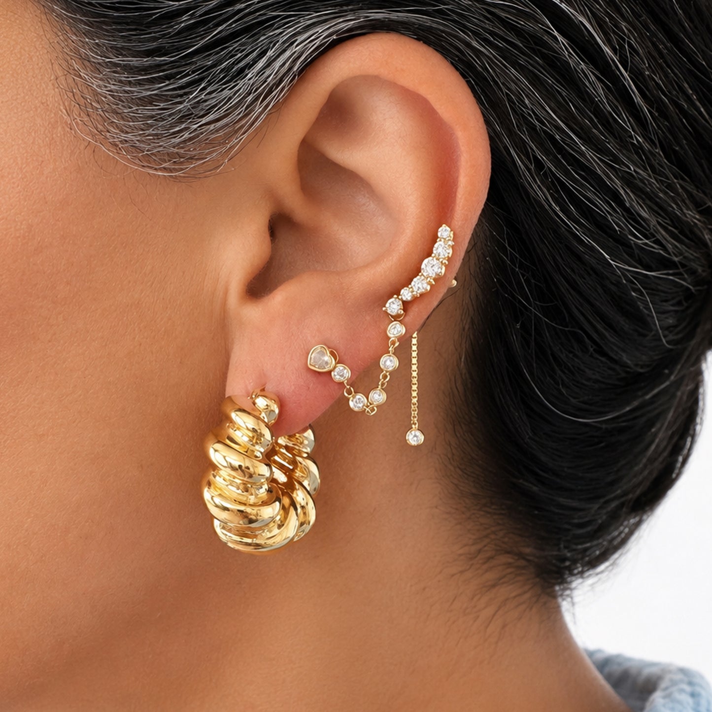 14K Gold San Marco Twist Hoop Earrings