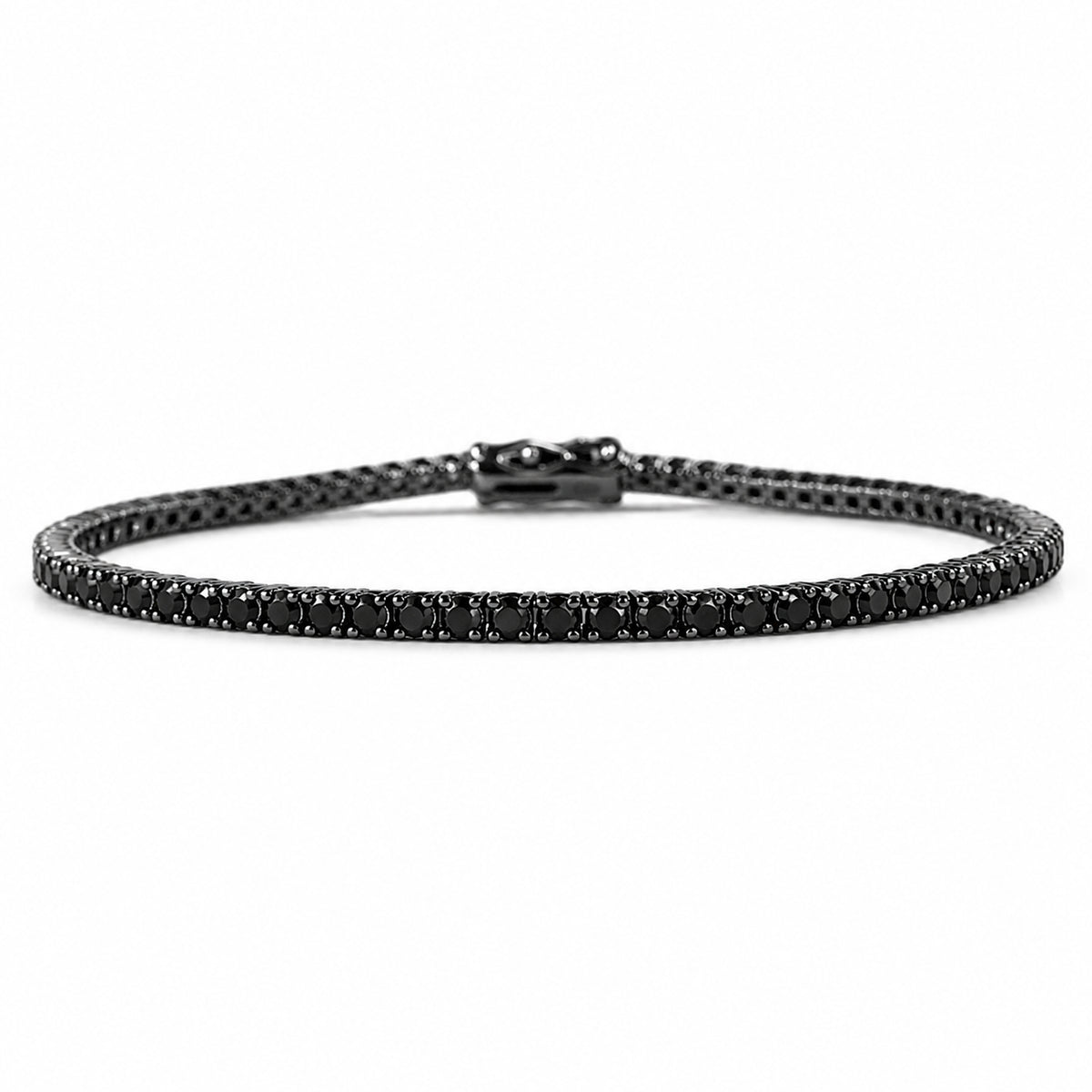14K Gold Black Diamond Tennis Bracelet