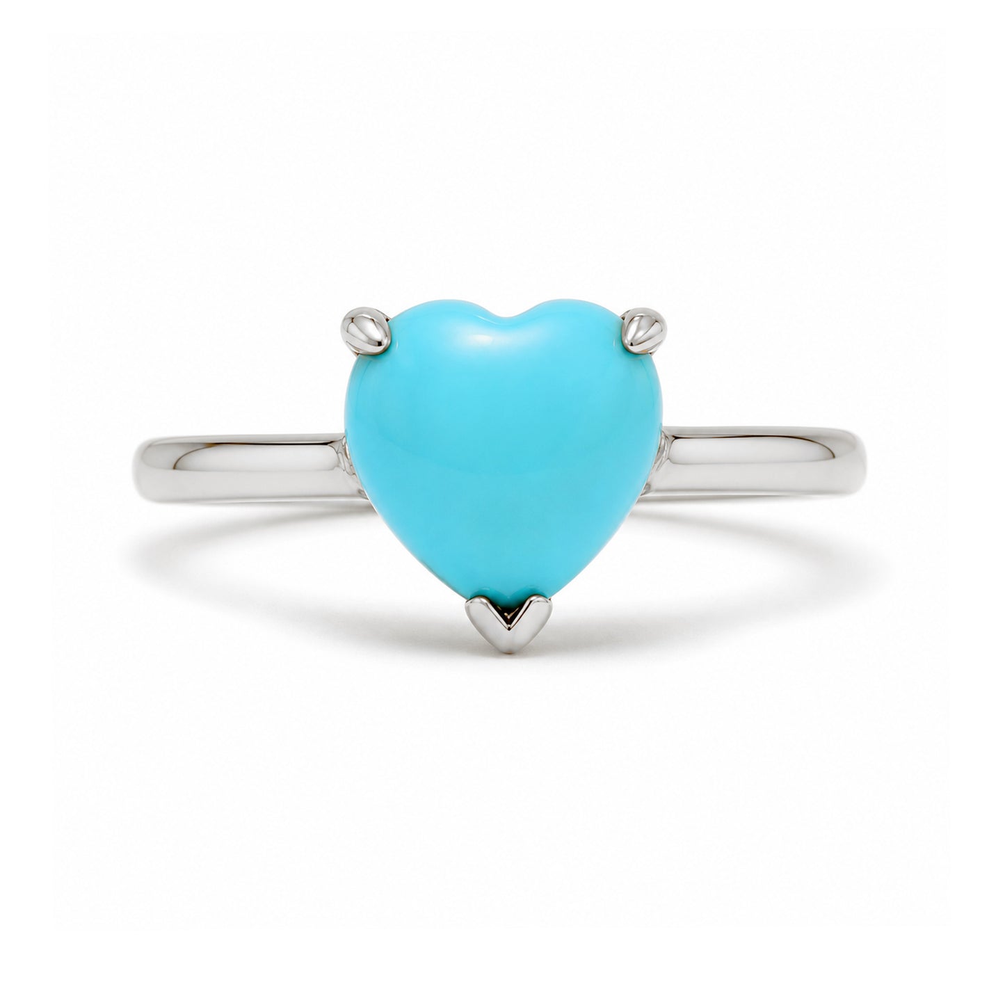 14K Gold Turquoise Heart Solitaire Ring