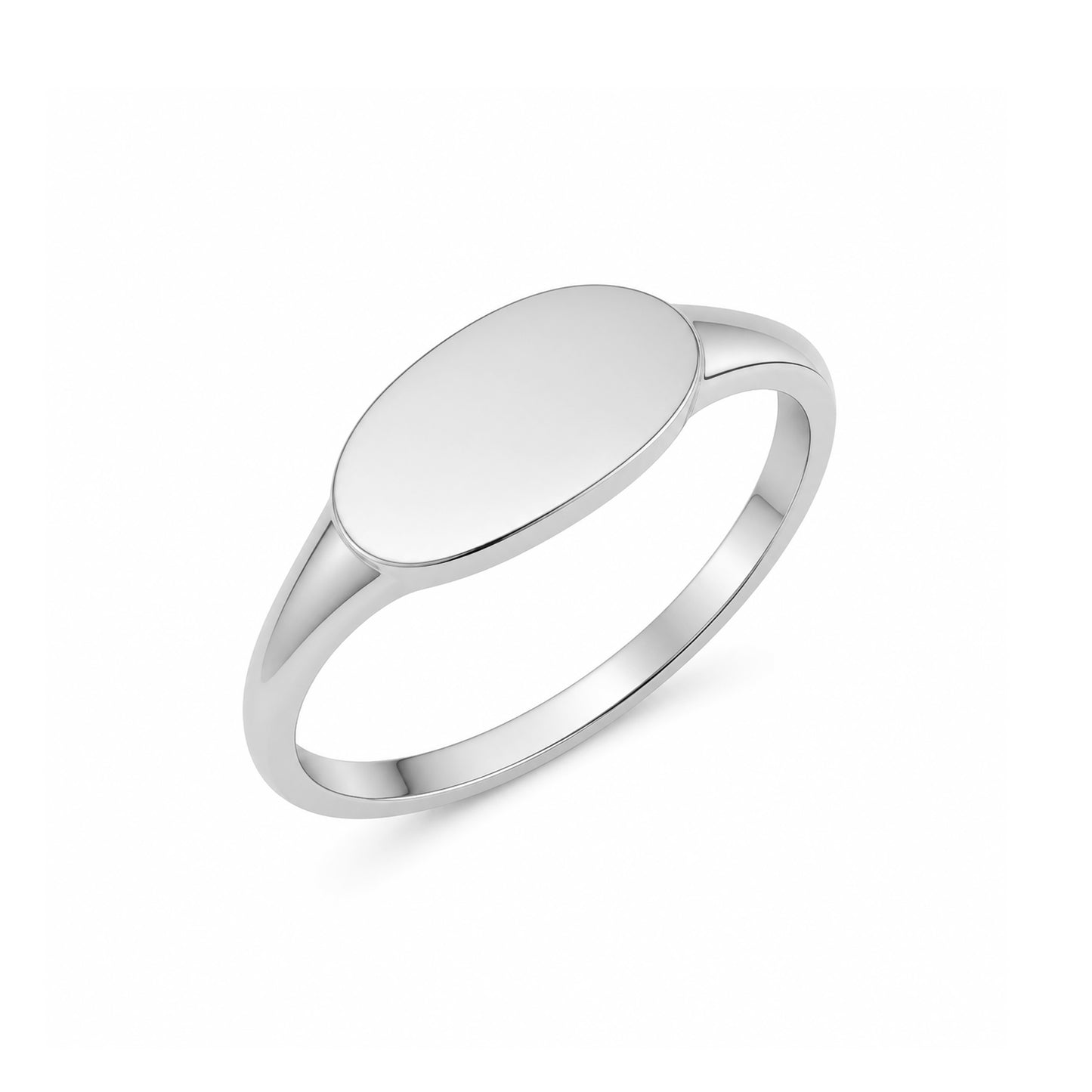 14K Gold Engravable Oval Cigar Band Signet Ring
