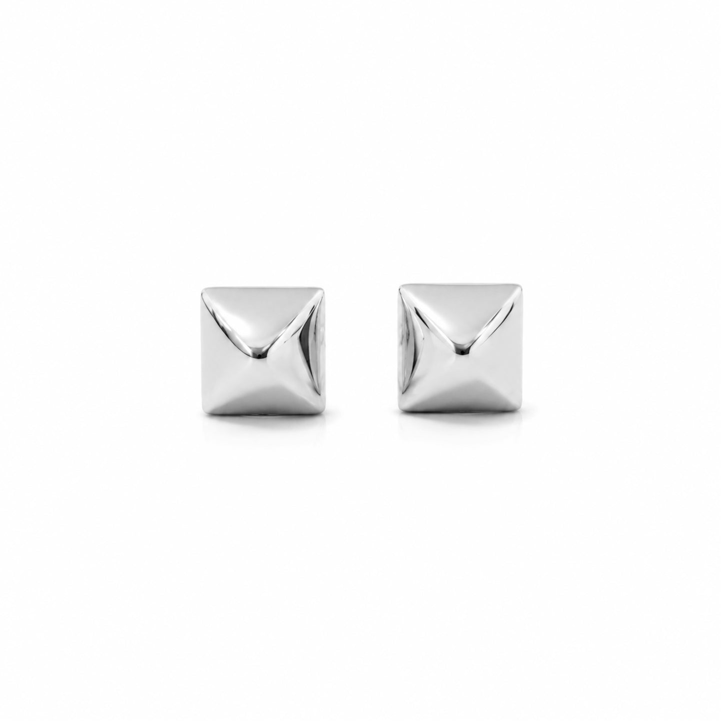 Spike Collection: 14K Gold Pyramid Spike Stud Earrings, XS Size