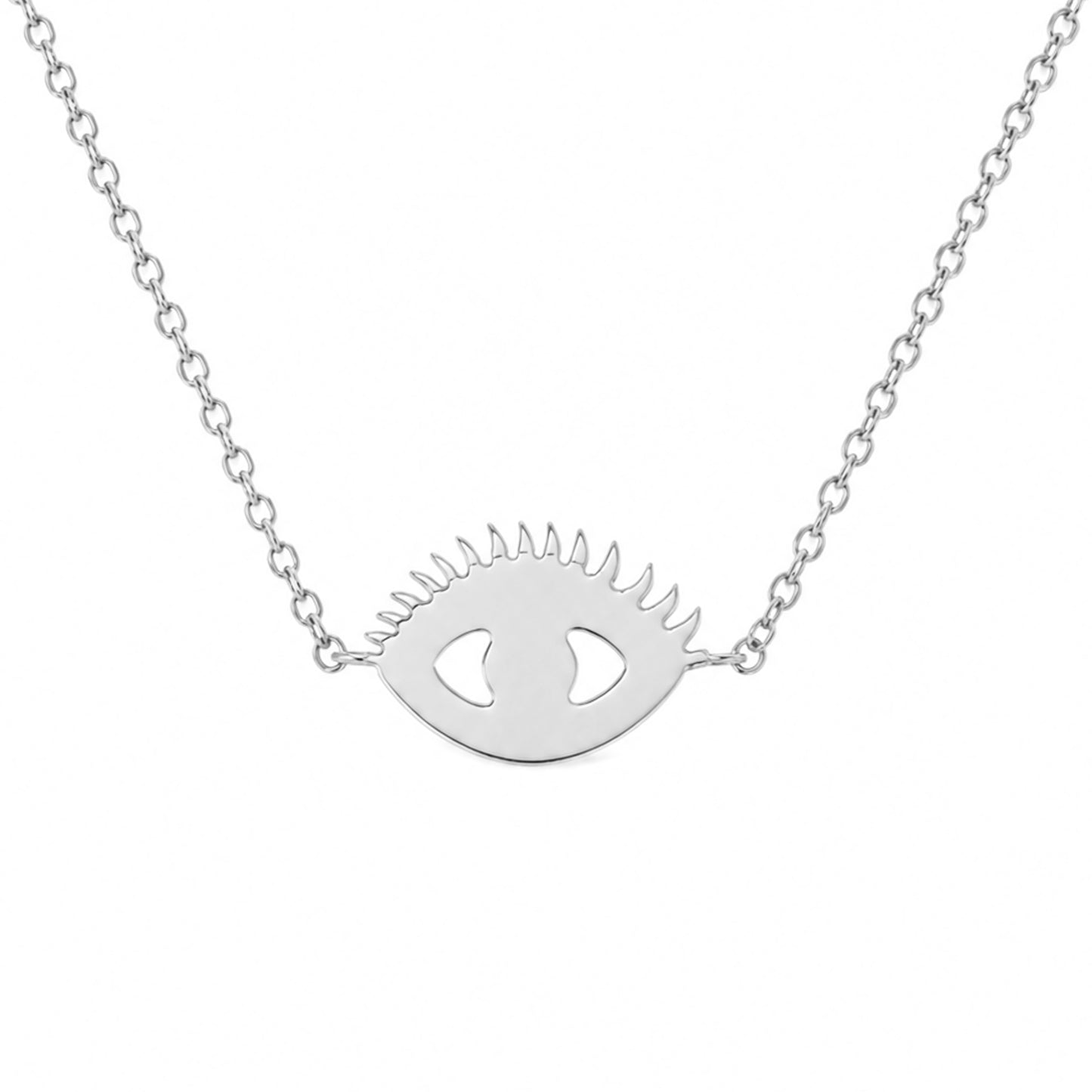 14K Gold Evil Eye with Lashes Necklace