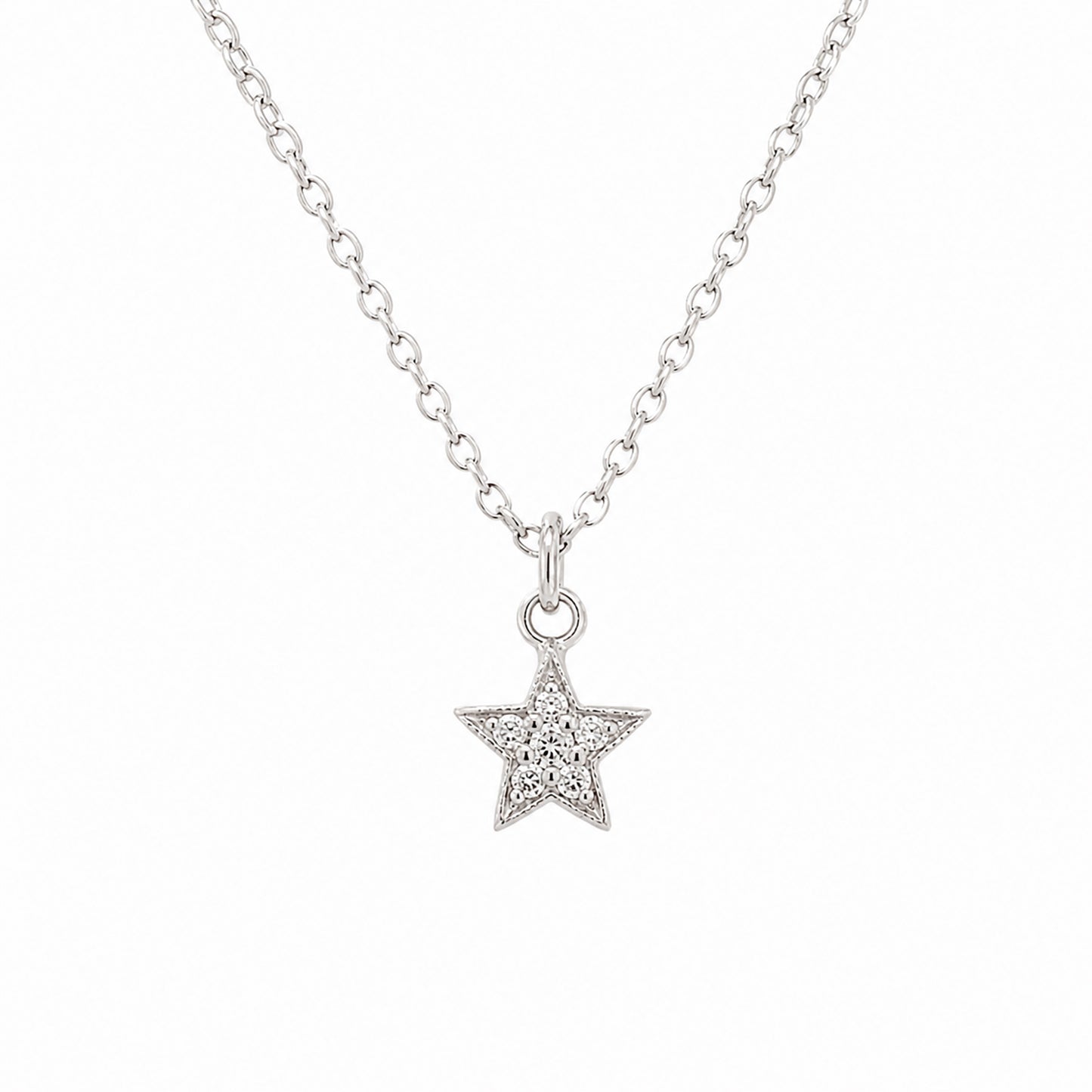 14K Gold Pavé Diamond XS Star Pendant Necklace