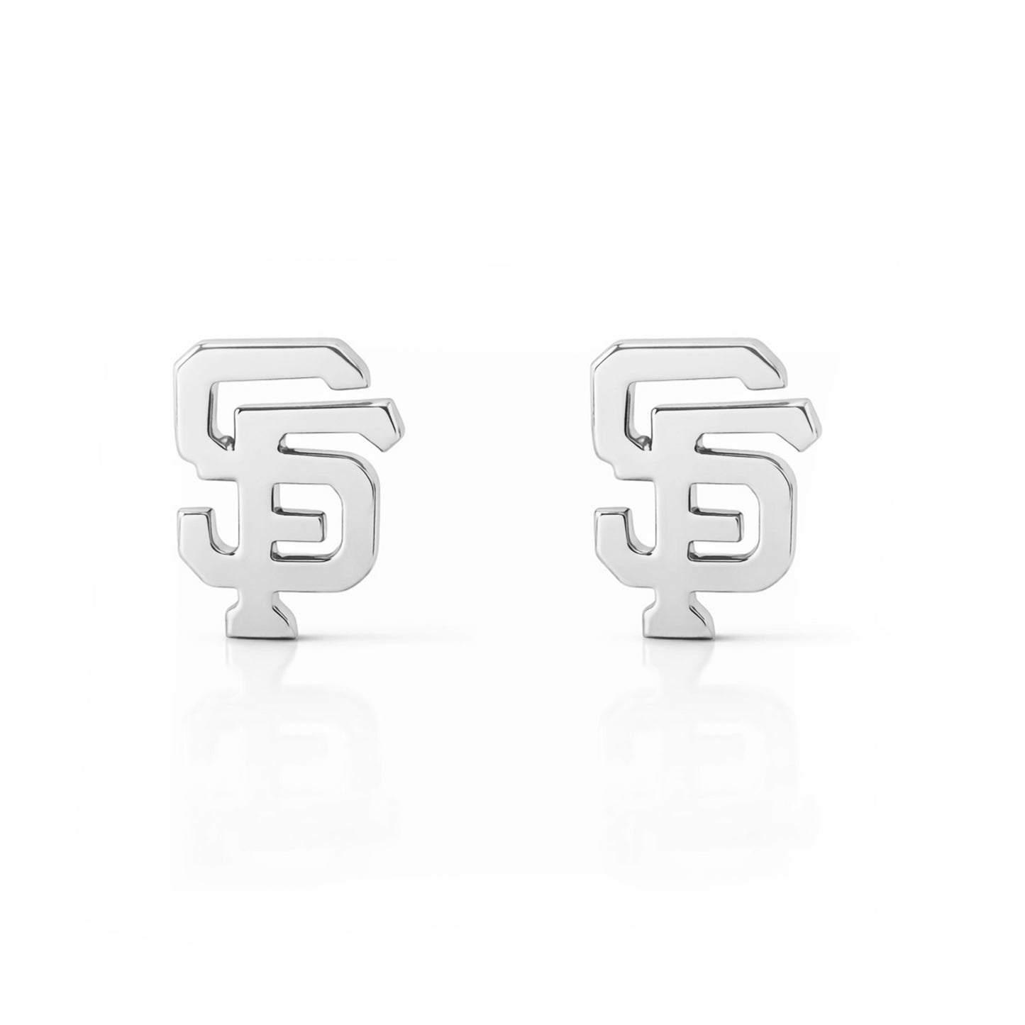 14K Gold "SF" Initials Stud Earring
