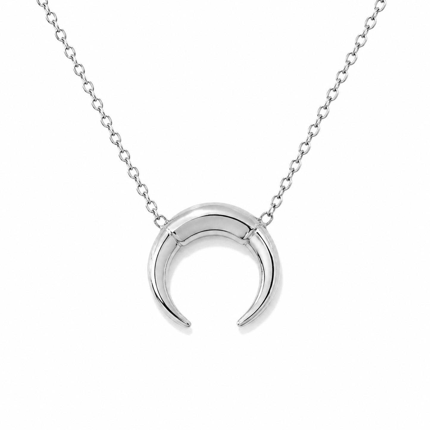14K Gold Double Horn Necklace