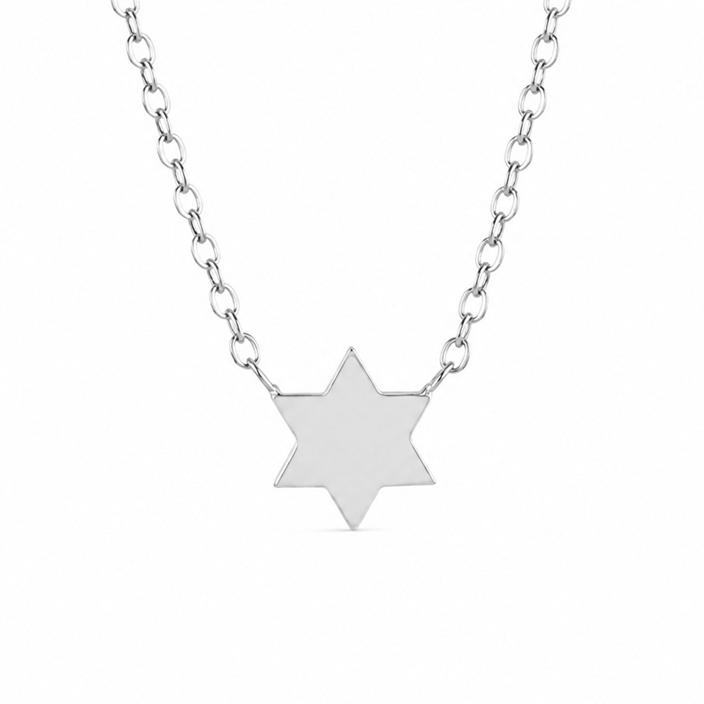 14K Gold Tiny Star of David Charm Pendant Necklace