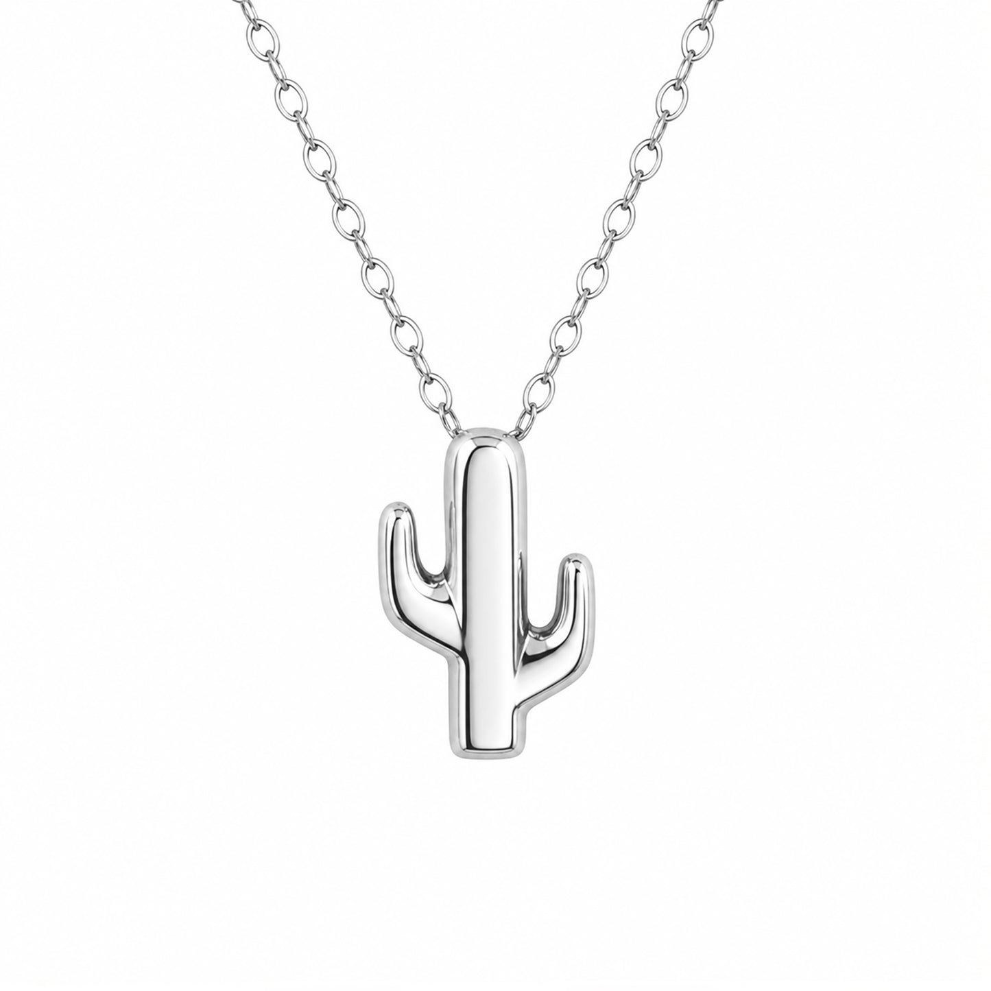 14K Gold Cactus Necklace, XS Size
