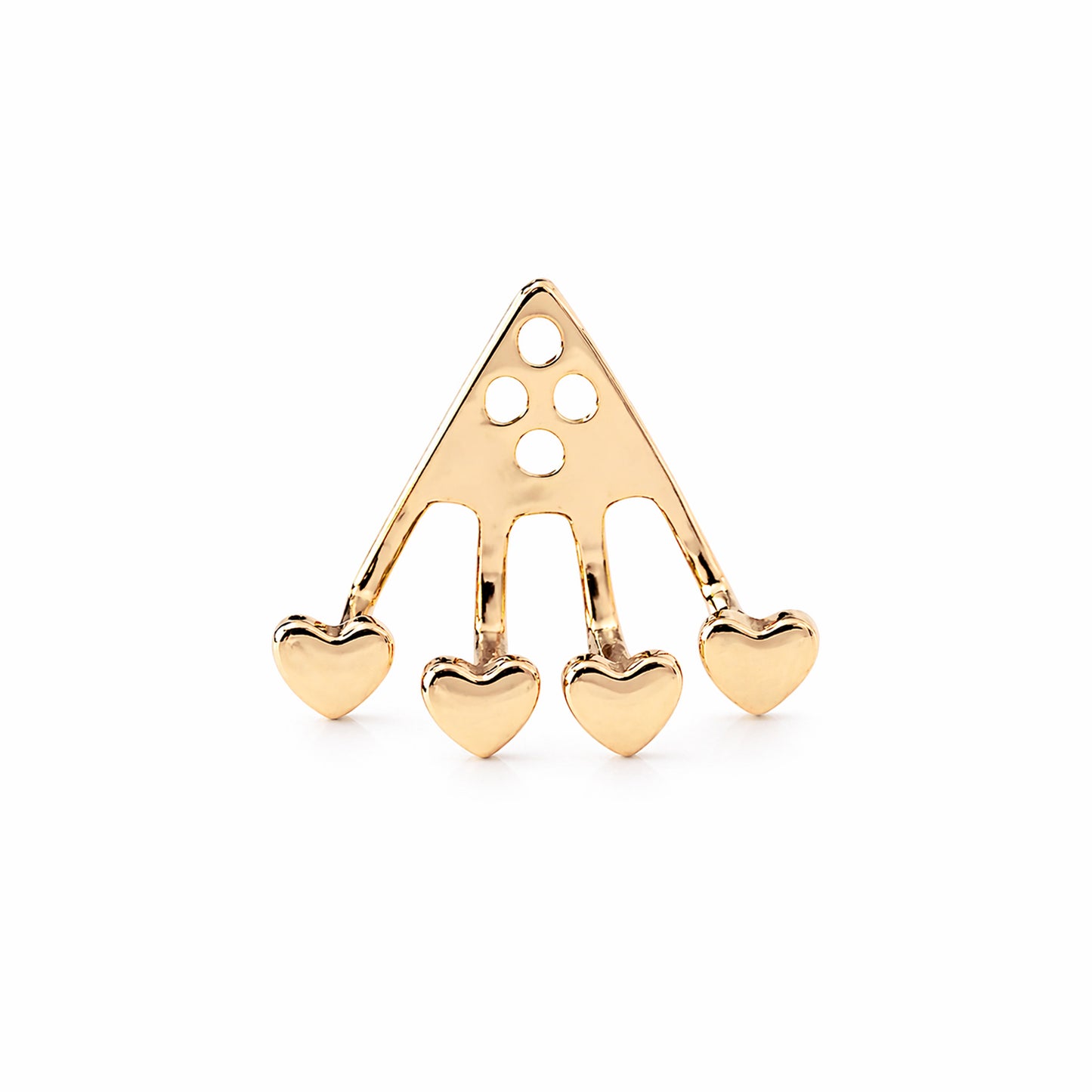 14K Gold 4 Heart Earring Jacket