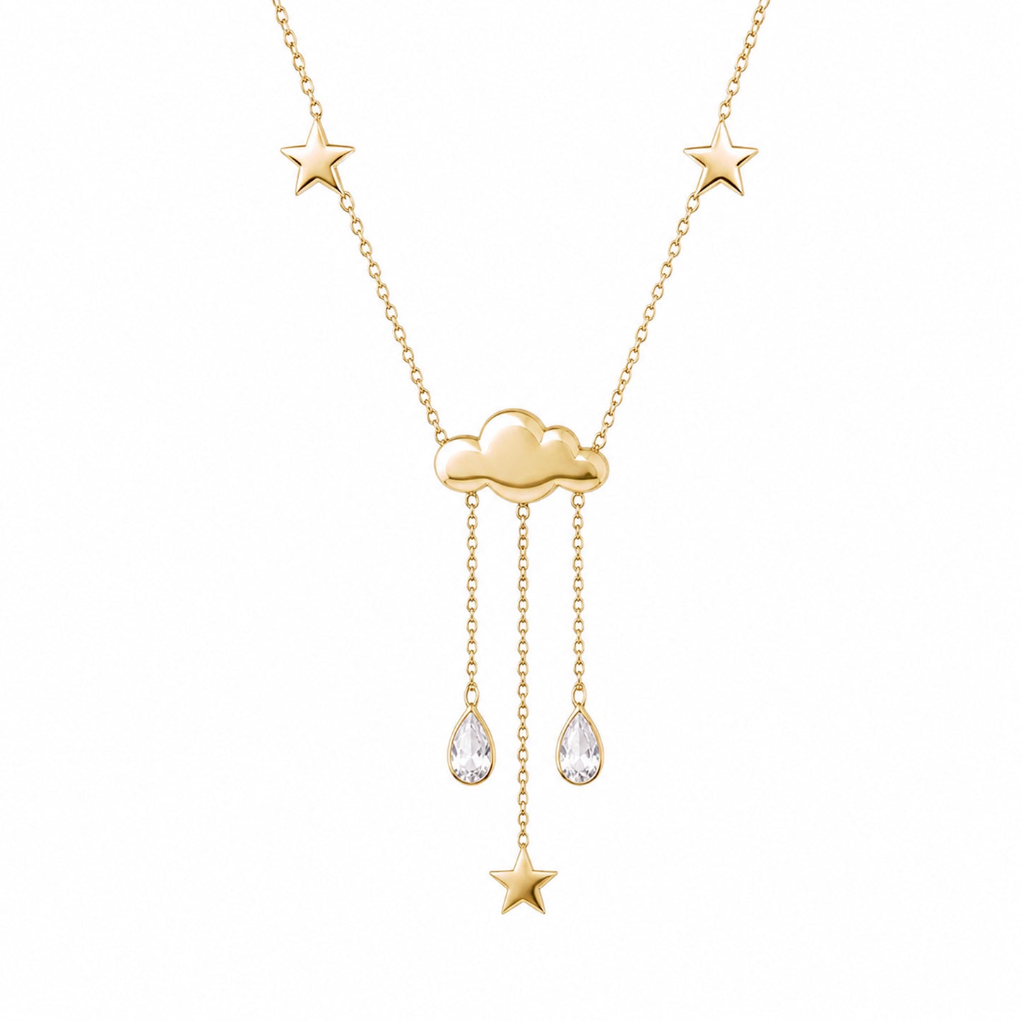 14K Gold Cloudy Dream Drop Necklace