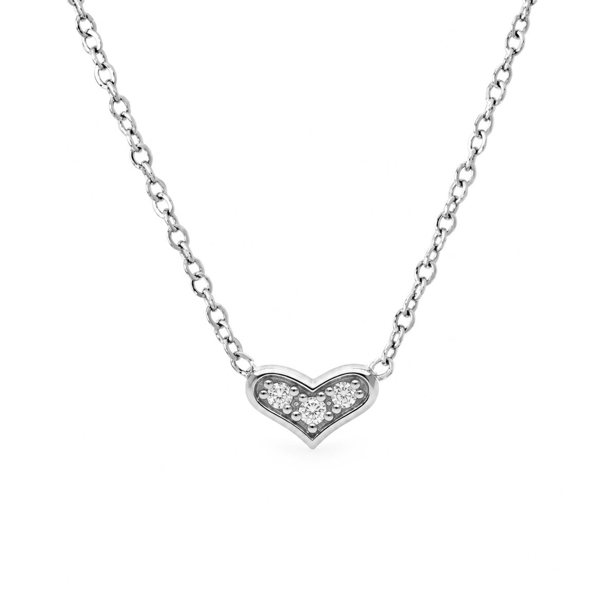 14K Gold Pavé Diamond Sweetheart Necklace