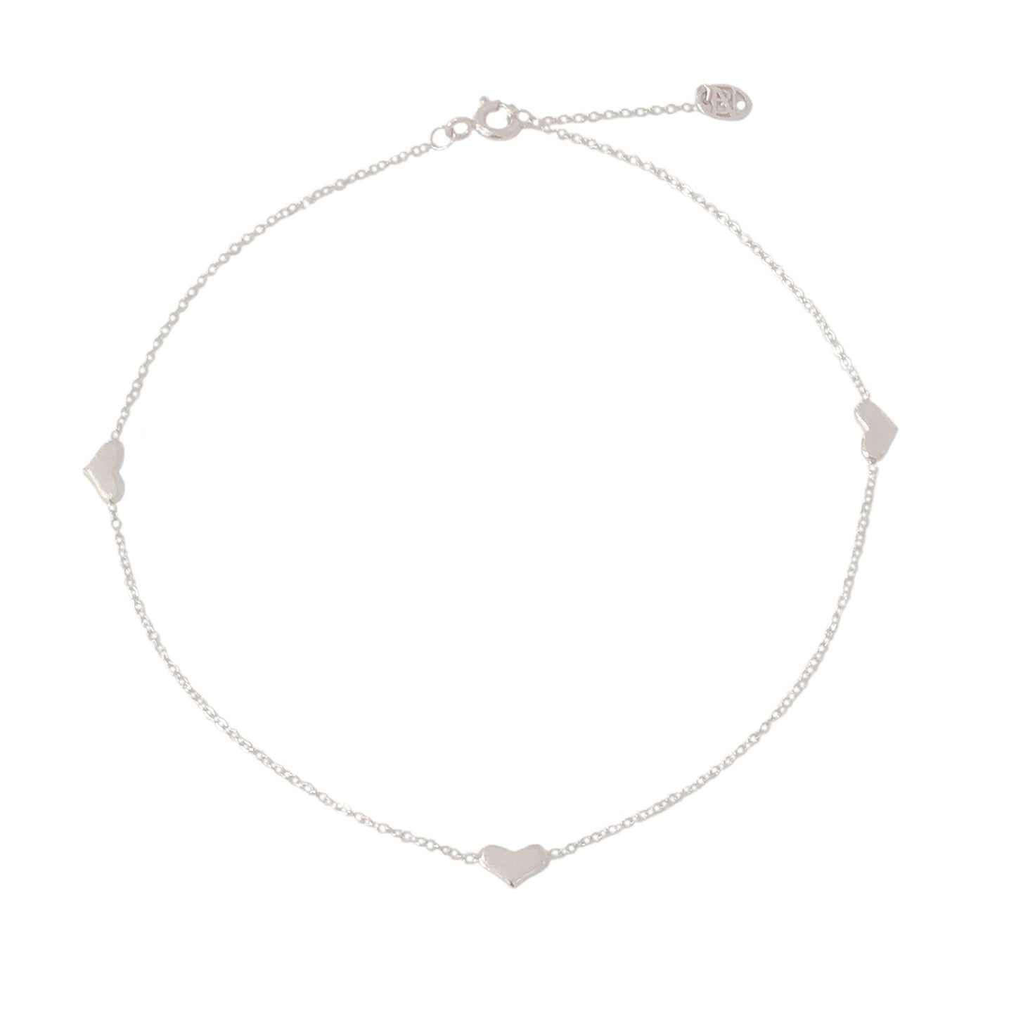 14K Gold Triple Sweetheart Ankle Bracelet (Anklet)