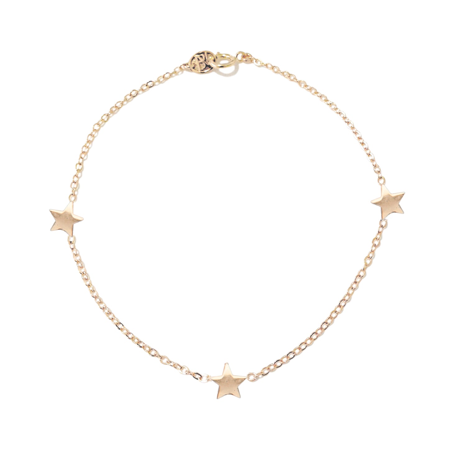 14K Gold Triple Star Bracelet