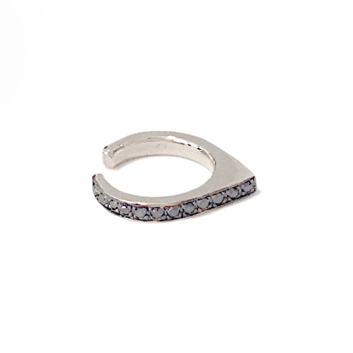 Spike Collection: 14K Gold Pavé Black Diamond Spike Point Ear Cuff