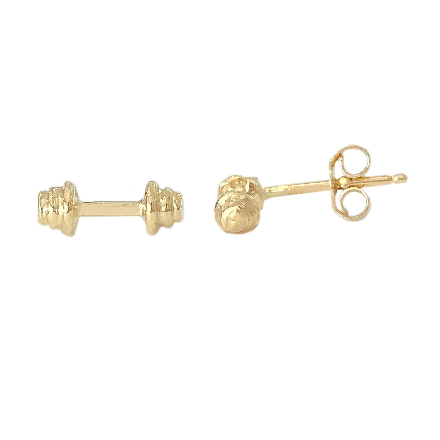 14K Gold XS Dumbbell Stud Earrings