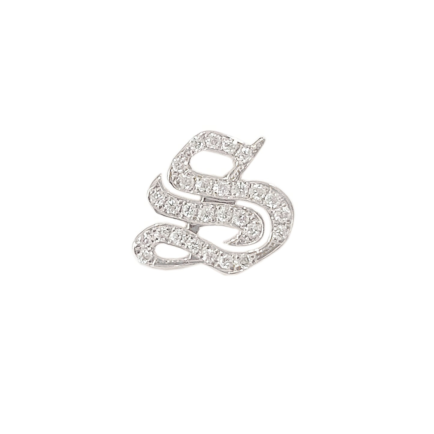 14K Gold Diamond Alphabet Letter Initial Single Stud Earring, Old English Font