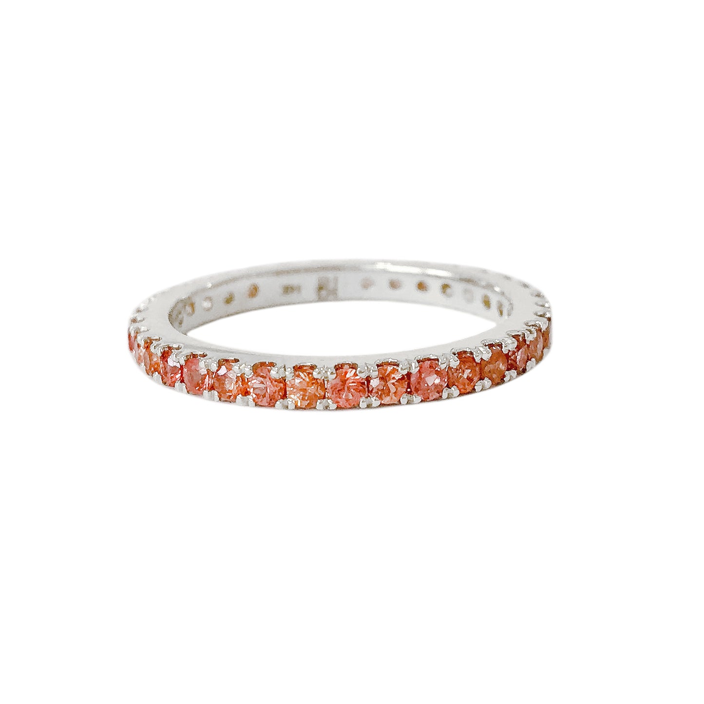 14K Gold Pavé Orange Sapphire Full Eternity Band
