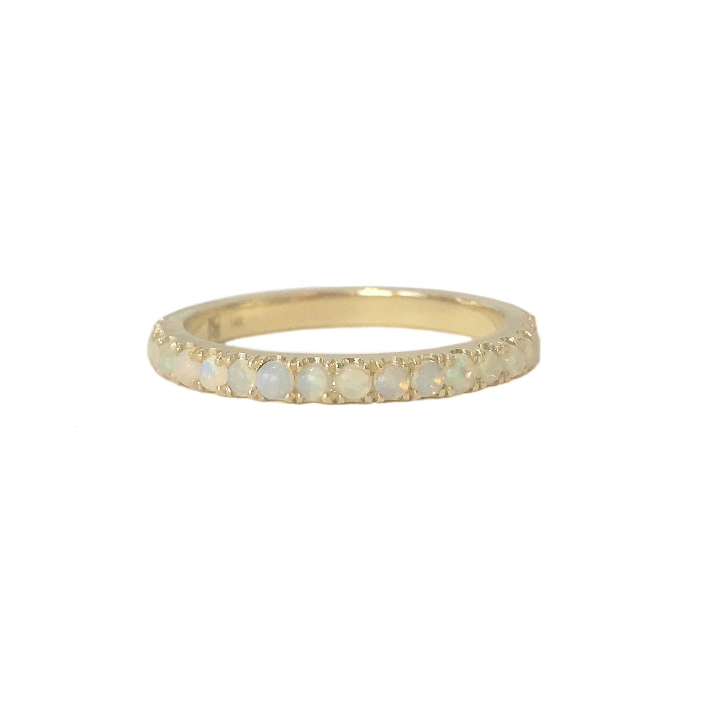 14K Gold Pavé Opal Half Eternity Band