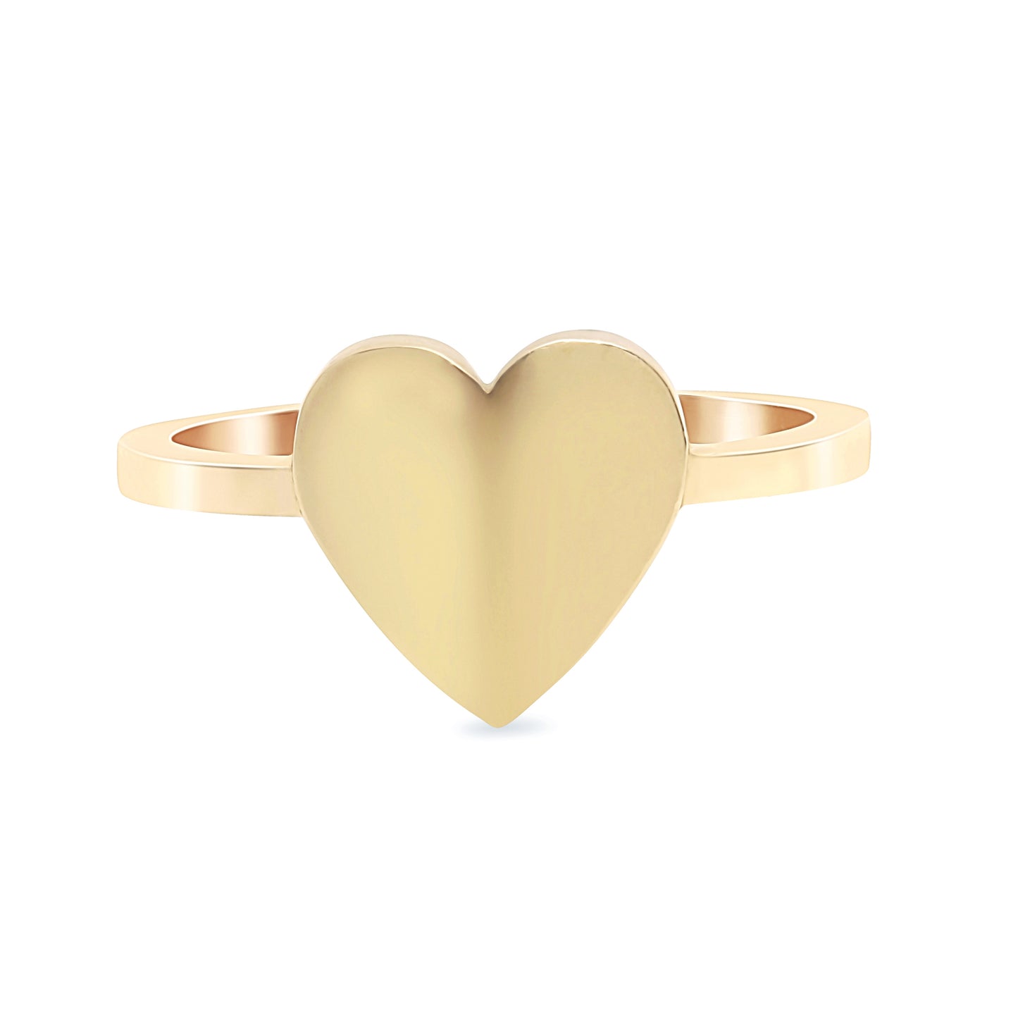 14K Gold Heart Cigar Band Ring, Small Size ~ Engravable