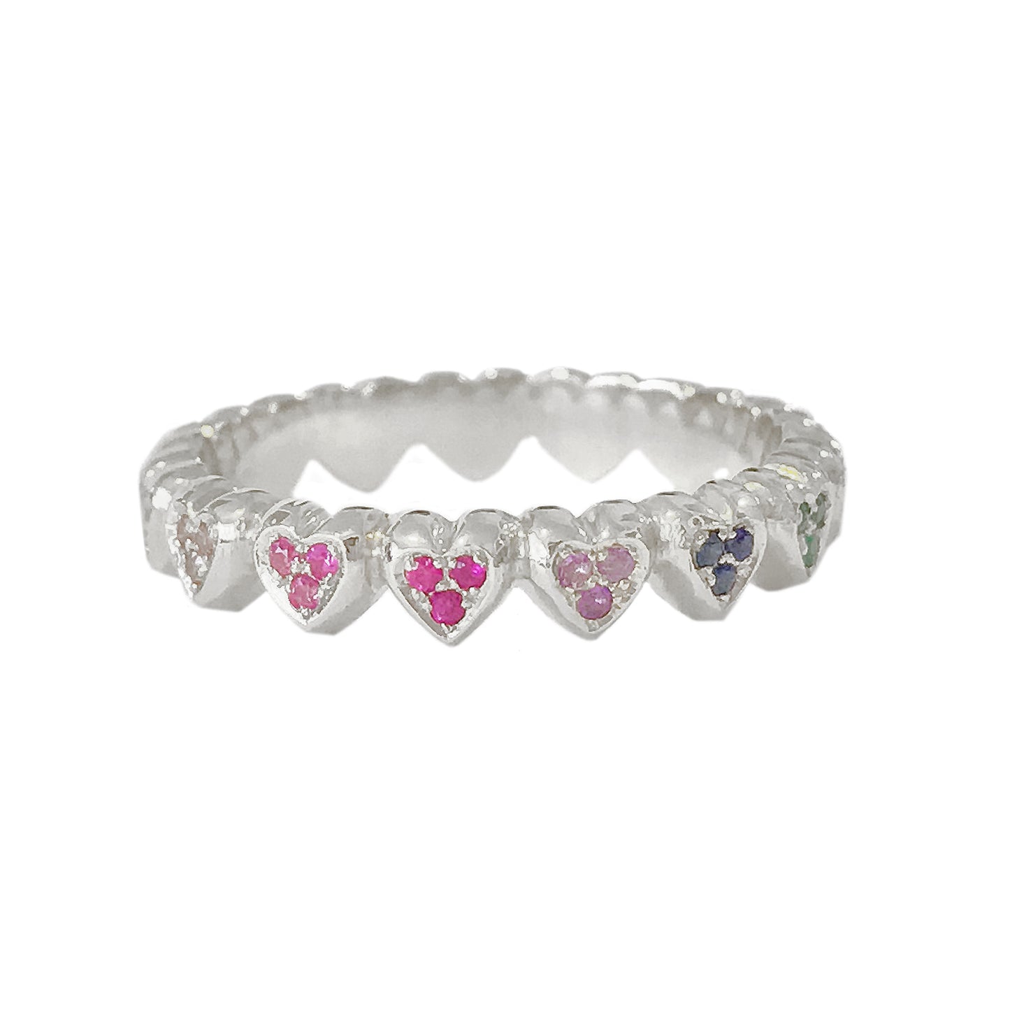 14K Gold Rainbow Eternal Heart Ring