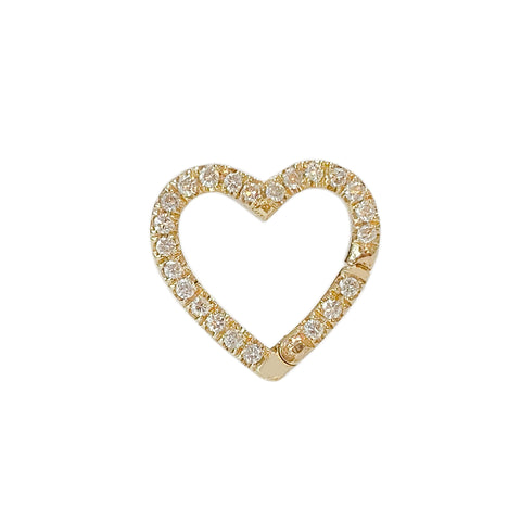 14K Gold Pavé Diamond Heart Charm Enhancer