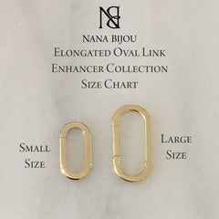14K Gold Elongated Oval Charm Enhancer, Large Size ~ In Stock!