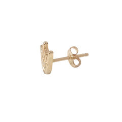 14K Gold "I Love You" Hand Sign Language Stud Earring