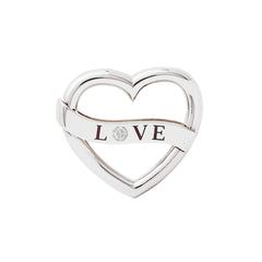 14K Gold Diamond "LOVE" Heart Double Lock Charm Enhancer ~ In Stock!