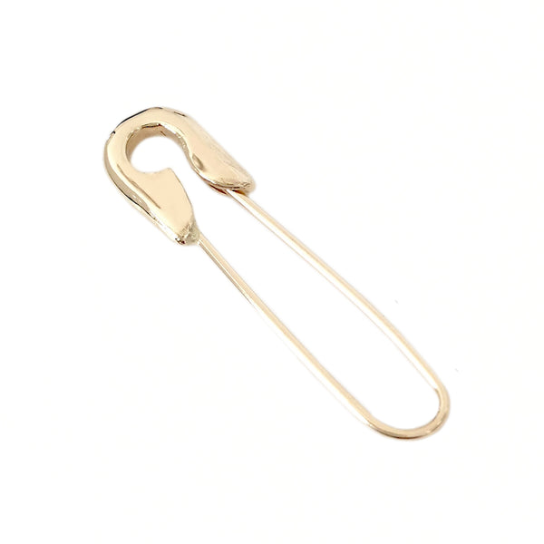 Nana Bijou 14K Gold Pavé Black Diamond Small Size Safety Pin Brooch 14K Yellow Gold / Non-Looped End
