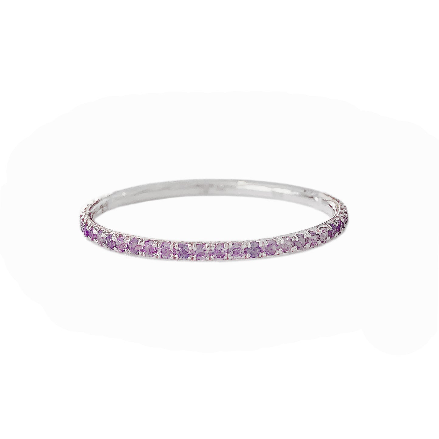 14K Gold Micro Pavé Purple Sapphire Gemstone Full Eternity Band