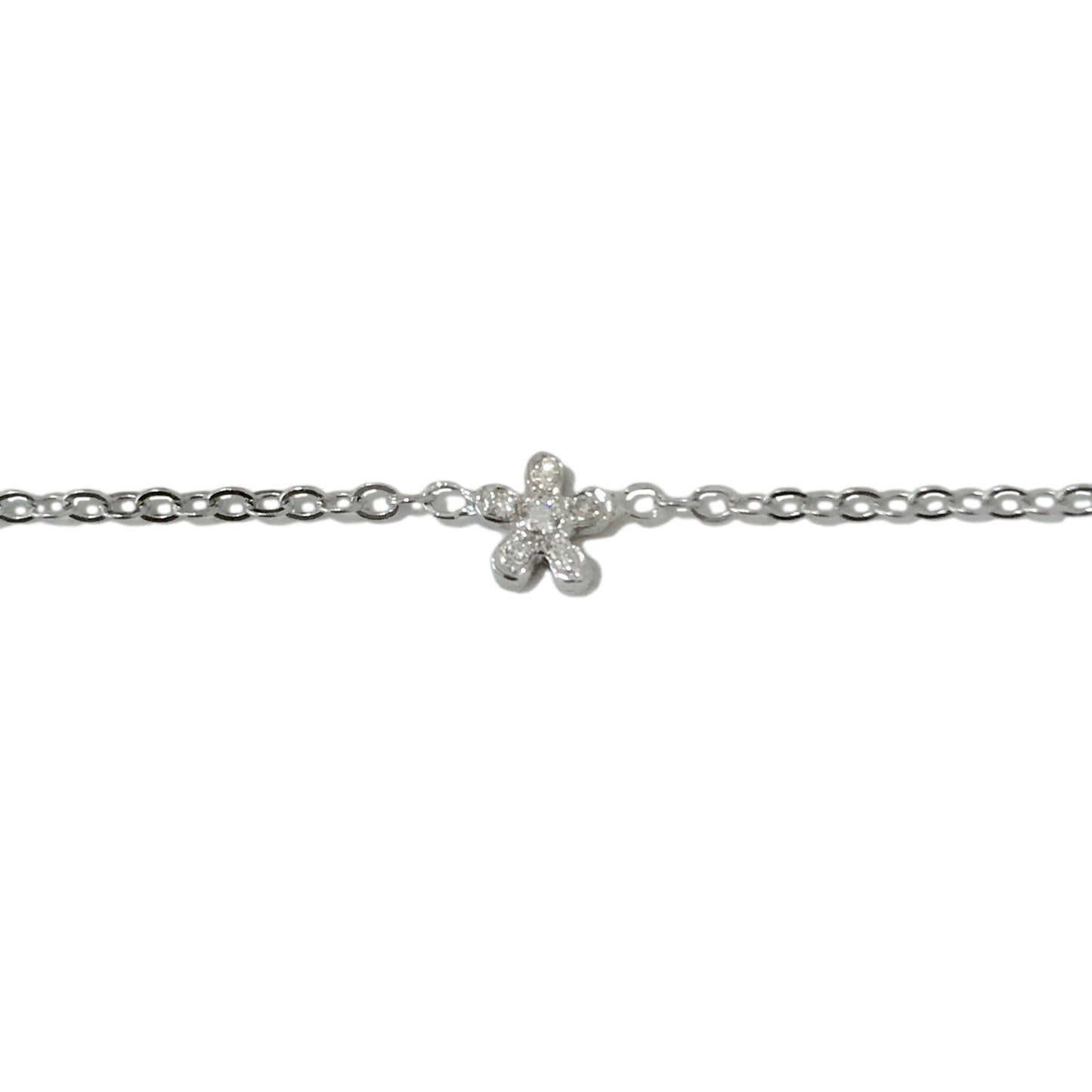14K Gold Pavé Diamond Triple Daisy Bracelet