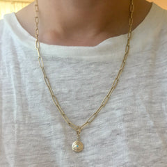 14K Gold Thin Elongated Oval Link Chain Necklace, Large Size Link ~ In Stock!