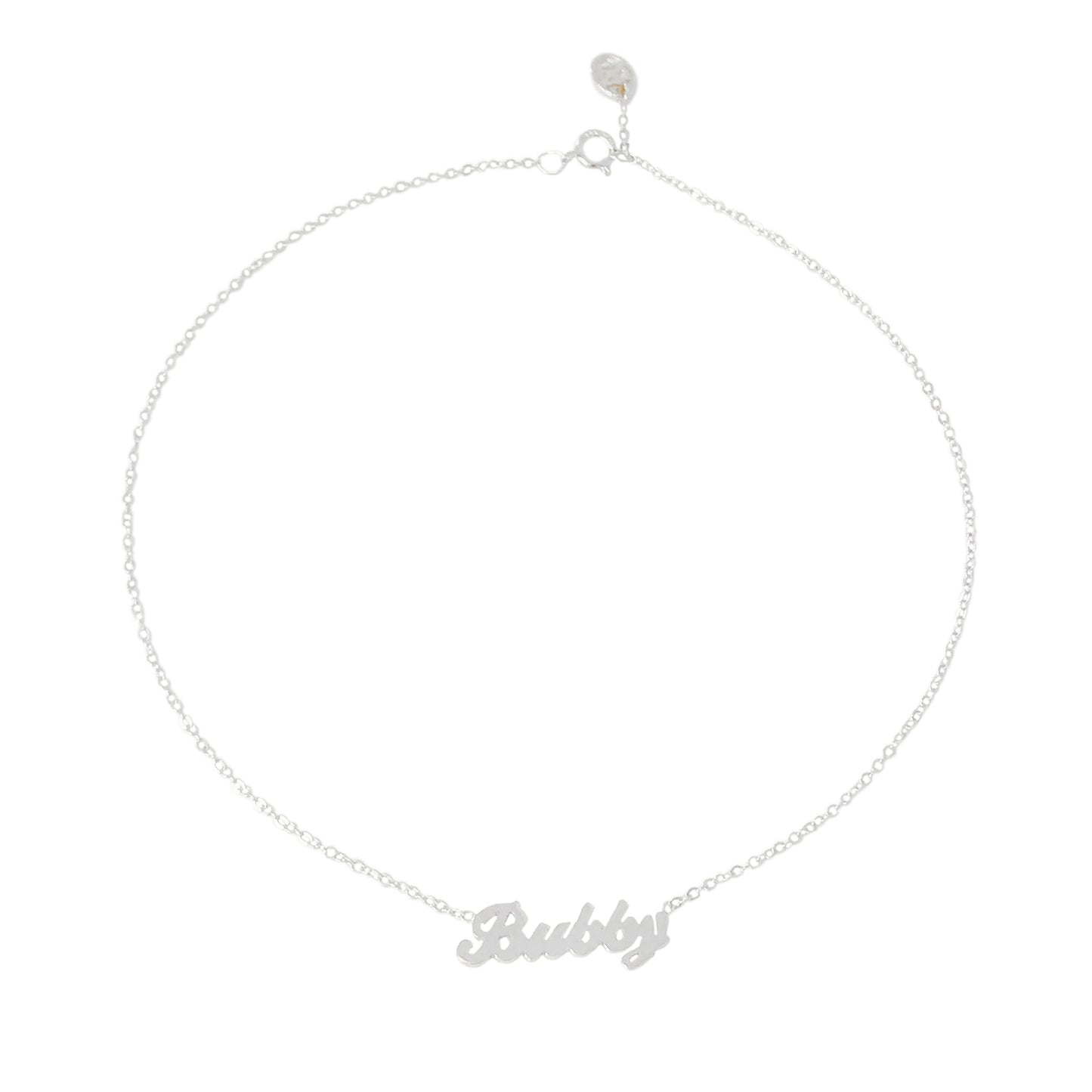 14K Gold Nameplate Charm Ankle Bracelet (Anklet) ~ Script Font